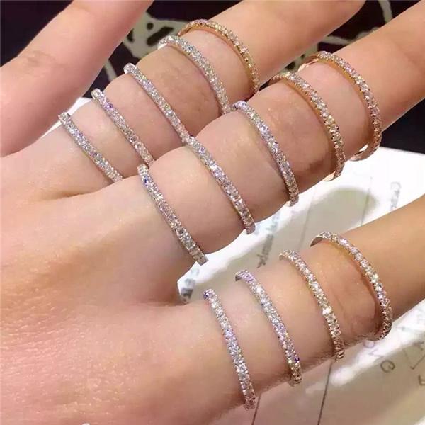 

Модные маленькие белые кольца с микроинкрустацией из натуральных кристаллов для женщин, модные ювелирные изделия для свадебной вечеринки