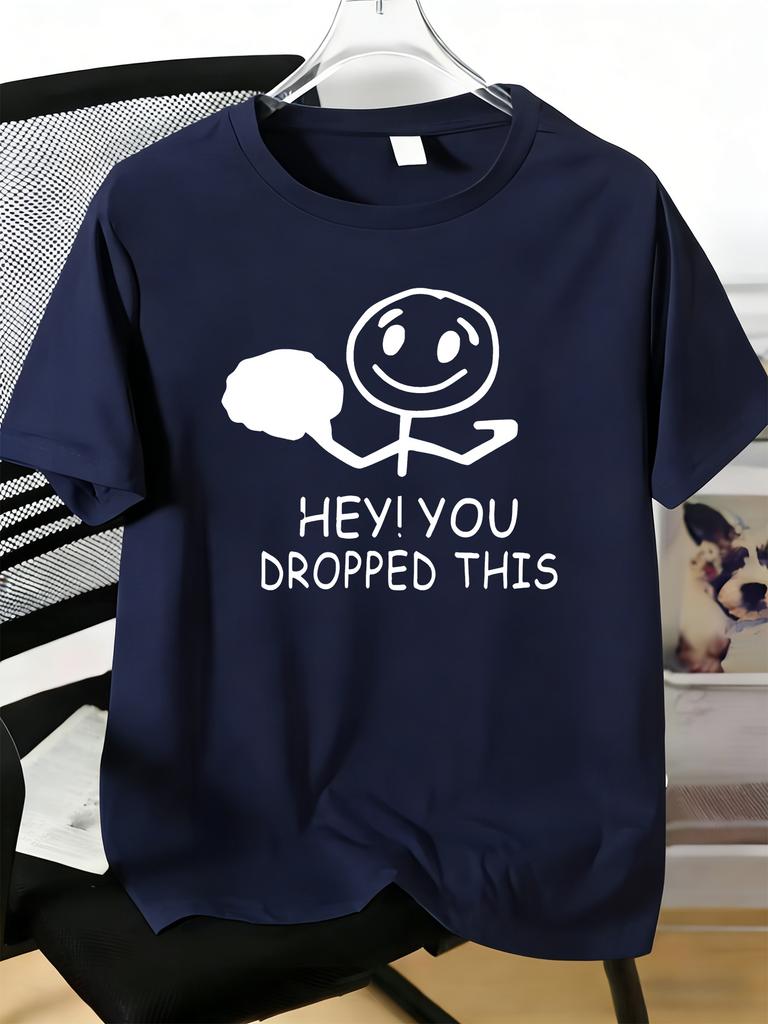 Unisexs Tee Funny Stick Figure With Slogan Text Print Cotton Short Sleeve Male Casual Streetwear Outdoor Daily Basic Fashion Top