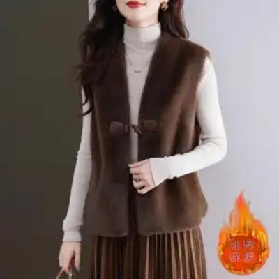 New Imitation Mink Velvet Vest New Chinese Style Autumn and Winter All-match Fur Coat and Waistcoat
