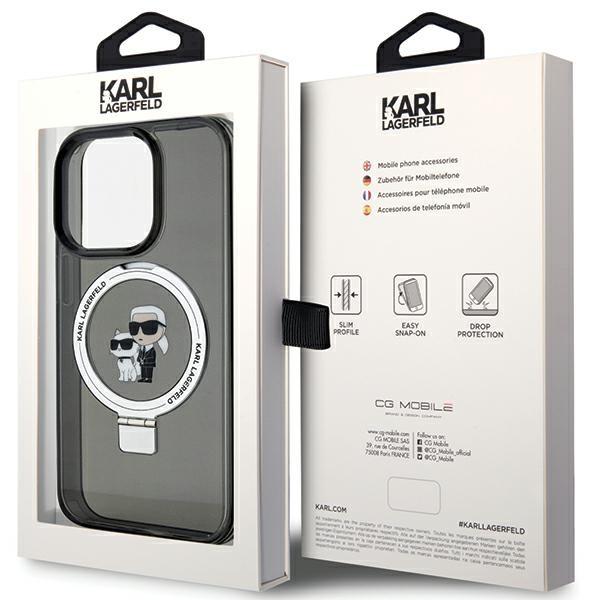 Karl Lagerfeld KLHMP13LHMRSKCK iPhone 13 Pro 6.1" Black/black Hardcase Ring Stand Karl&Choupette MagSafe
