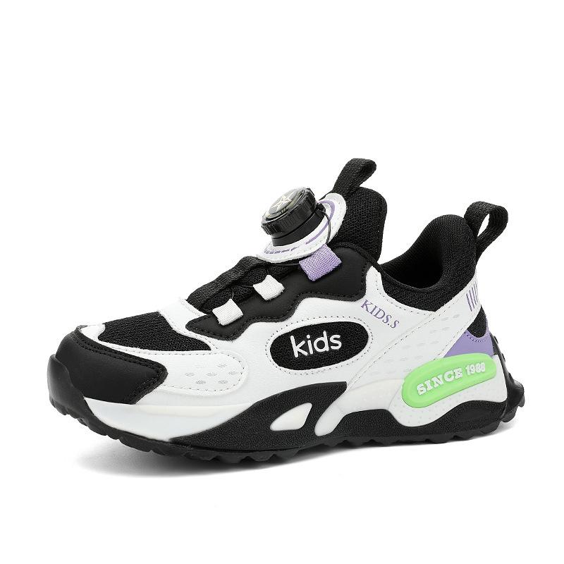 Factory direct sales high-quality boys' shoes girls' leather surface leisure outdoor sports basketball shoes spot children's tide shoes