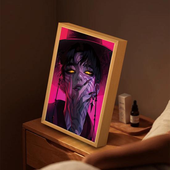 Malerei Lampe Wiederaufladbares LED Licht Leuchtende Wandkunst Licht Lebendige Farbe Kunst Beleuchtung Nachtlicht