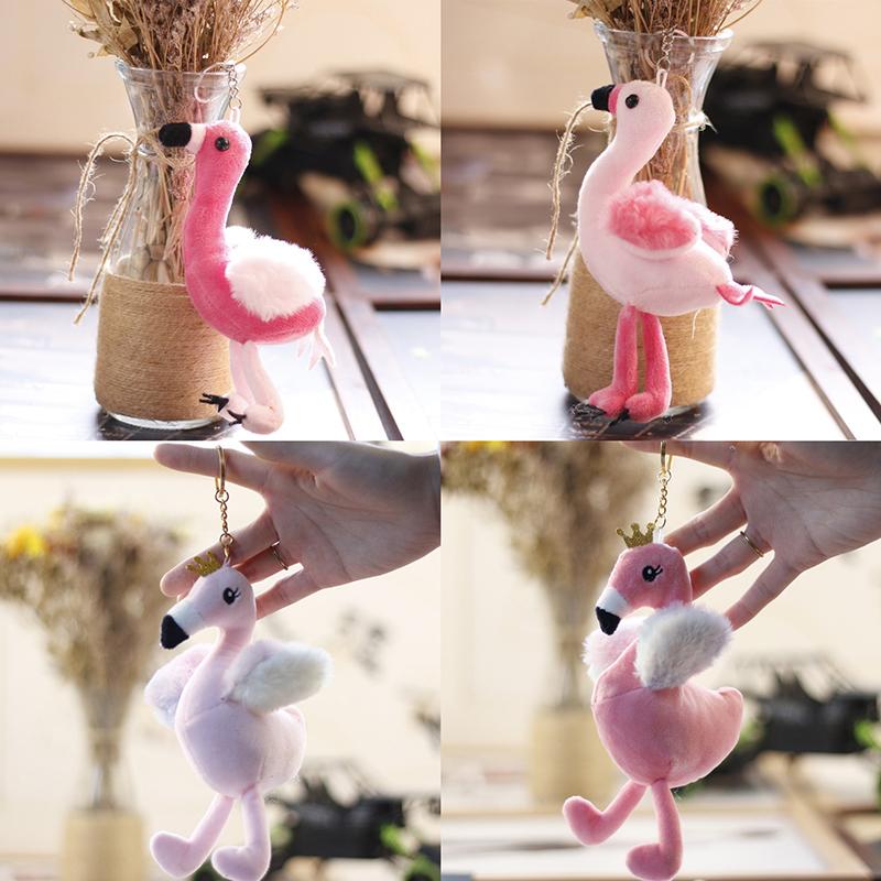 Cartoon Flamingo Doll Keychains Flamingo Plush Soft Stuffed Animal Toy Small Keychain Pendant Handbag Charms