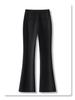 Women's Black Flared Pants - Spring 2025 High Waist Slimming Trousers