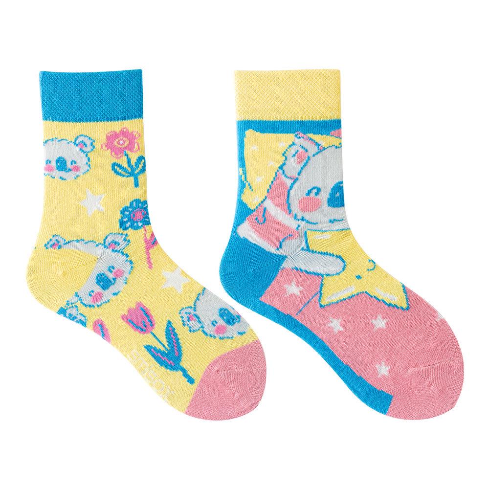 Children's Asymmetrical Cartoon Mid-Calf Socks - Colorful Parent-Child Style, Trendy Fashion for Kids