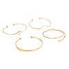 INS Minimalist Knotted V-Opening Adjustable Bangle Set