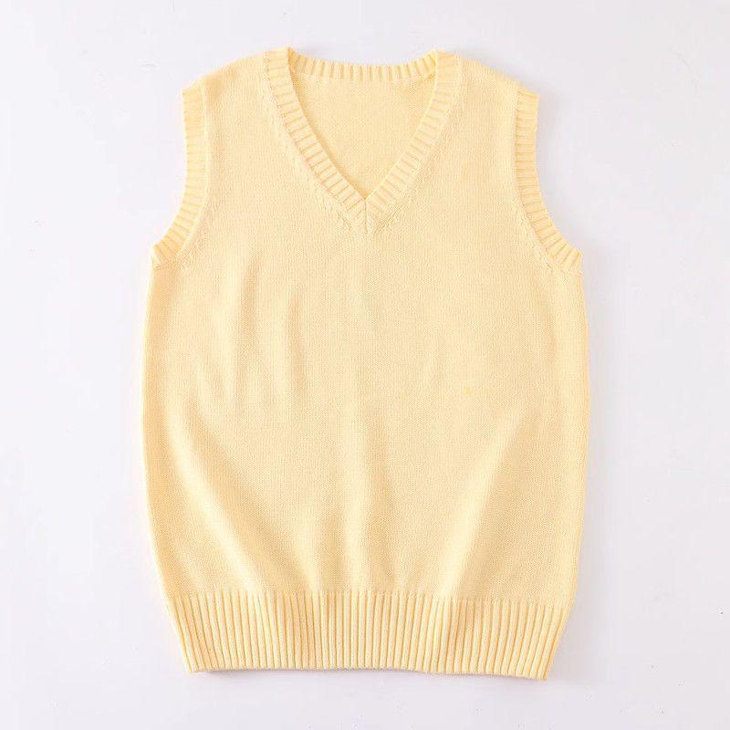 In-Stock: Women's Japanese Style V-Neck Sleeveless Sweater Vest - 12 Colors
