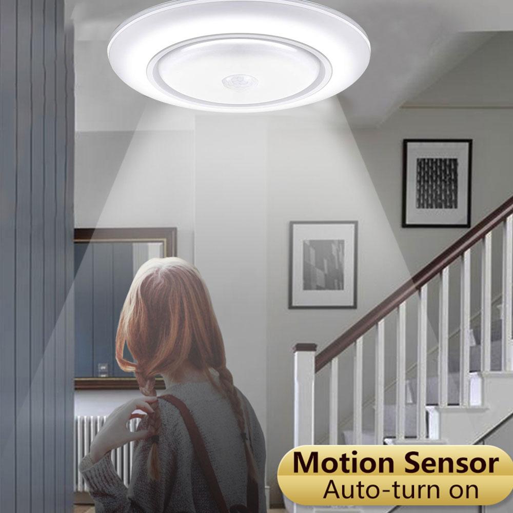 Motion Sensor Ceiling Light LED Battery Operated Wireless Motion Lighting Fixture for Hallway Kitchen Bedroom