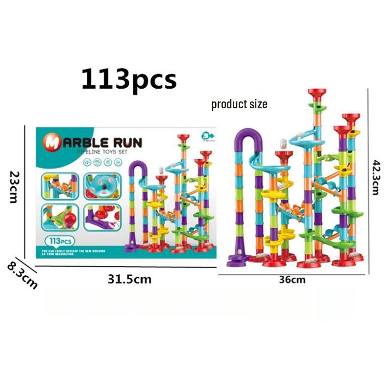 Versatile Interlocking Slide Blocks: 3D Marble Run Ejection Pipe Maze Toys