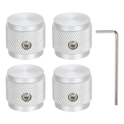 Uxcell Potentiometerknopf, Aluminium-Gitarren-Bedienknopf mit 1 Schaft zum Lösen für Gitarre, Bass, Audio-Leistungsverstärker, Lautstärkeregelung, 17 mm Durchmesser