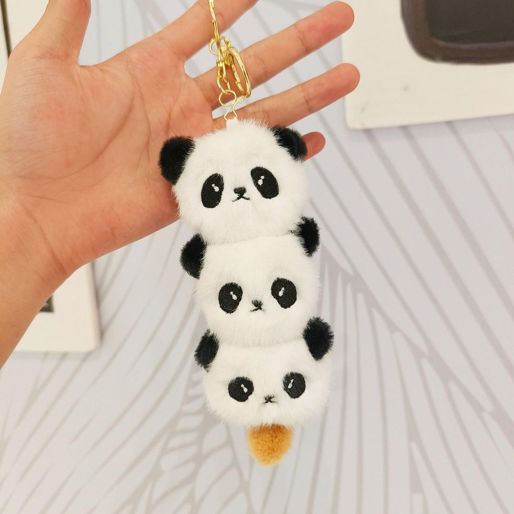 Charming Plush 15cm Panda Backpack Pendant Colorful Keychain Cute Gift For Children