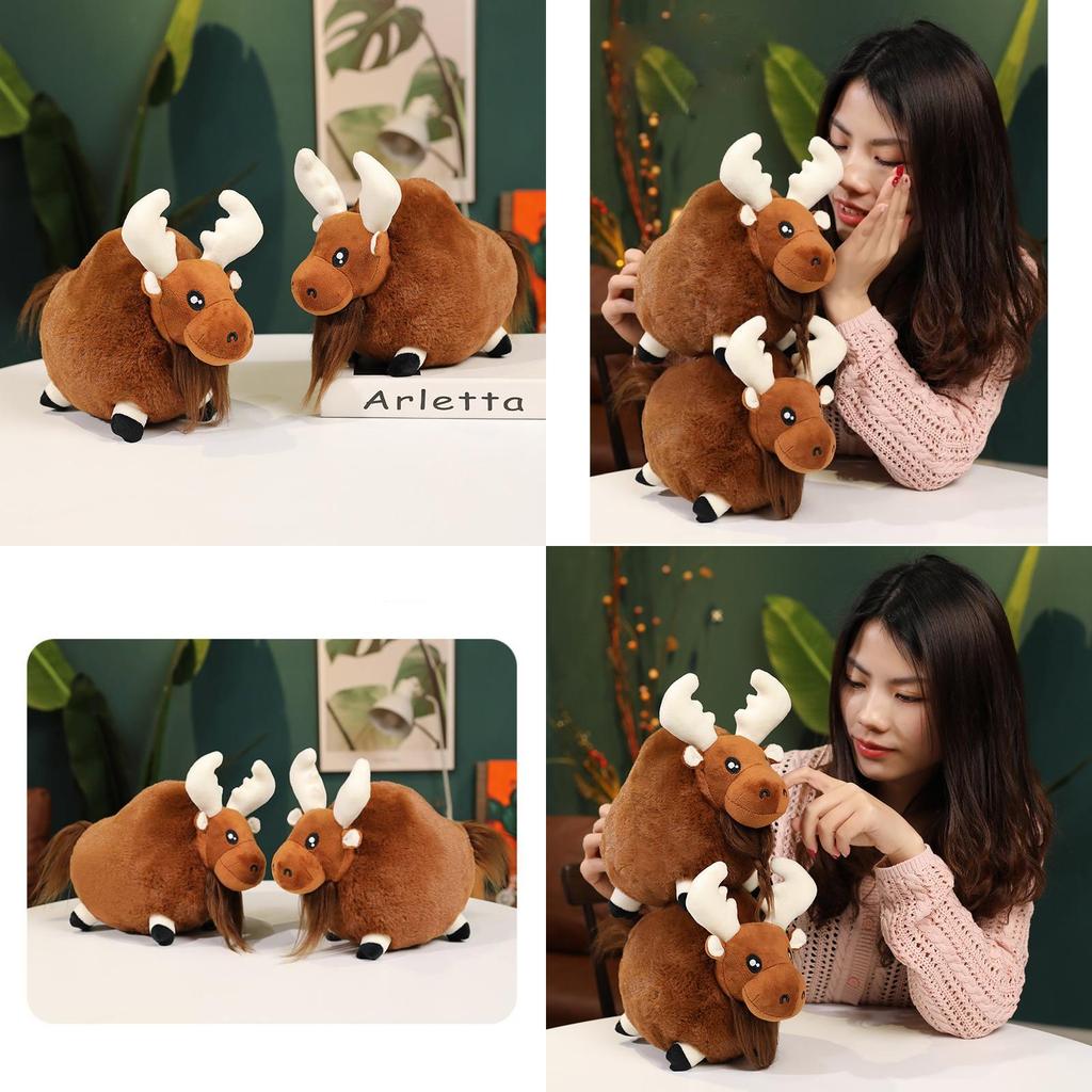 Adorable Plush Cartoon Moose Toy For Children Soft And Cuddly Christmas Gift