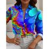 Women's Shirt Flower Active Stylish Blouse Lapel Neck Blouse Fashion Women's Long Sleeve Shirts Womens Clothing Female Clothing