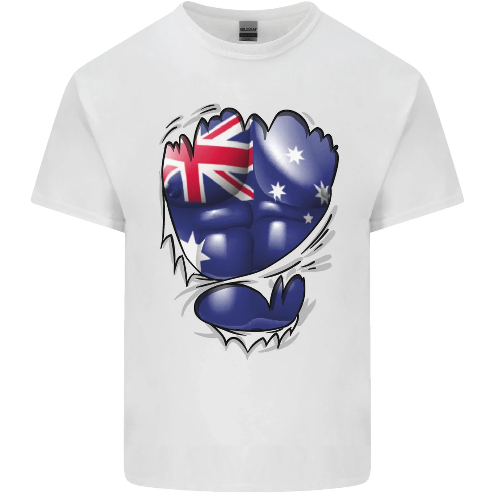 Gym Australian Flag Muscles Australia Kids T-Shirt Childrens XL