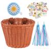 Cesto per Bicicletta per Bambini con Design Intrecciato Vintage e Campanello per le Avventure in Bicicletta dei Bambini