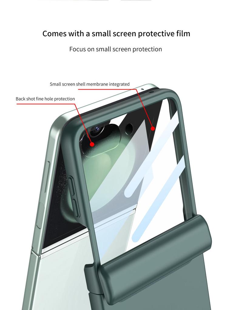 Samsung Z Flip5 Magnetic Full-Coverage Case with Large Window - Solid Color Hard Shell