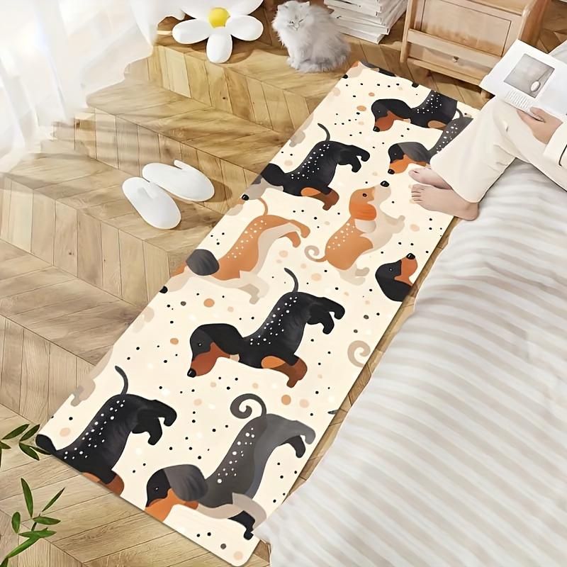 Cartoon Easy Cute Dog Printed Non-Slip Floor Mat Washable Decorative Area Rug for Gaming Room Living Room Bedroom Kitchen