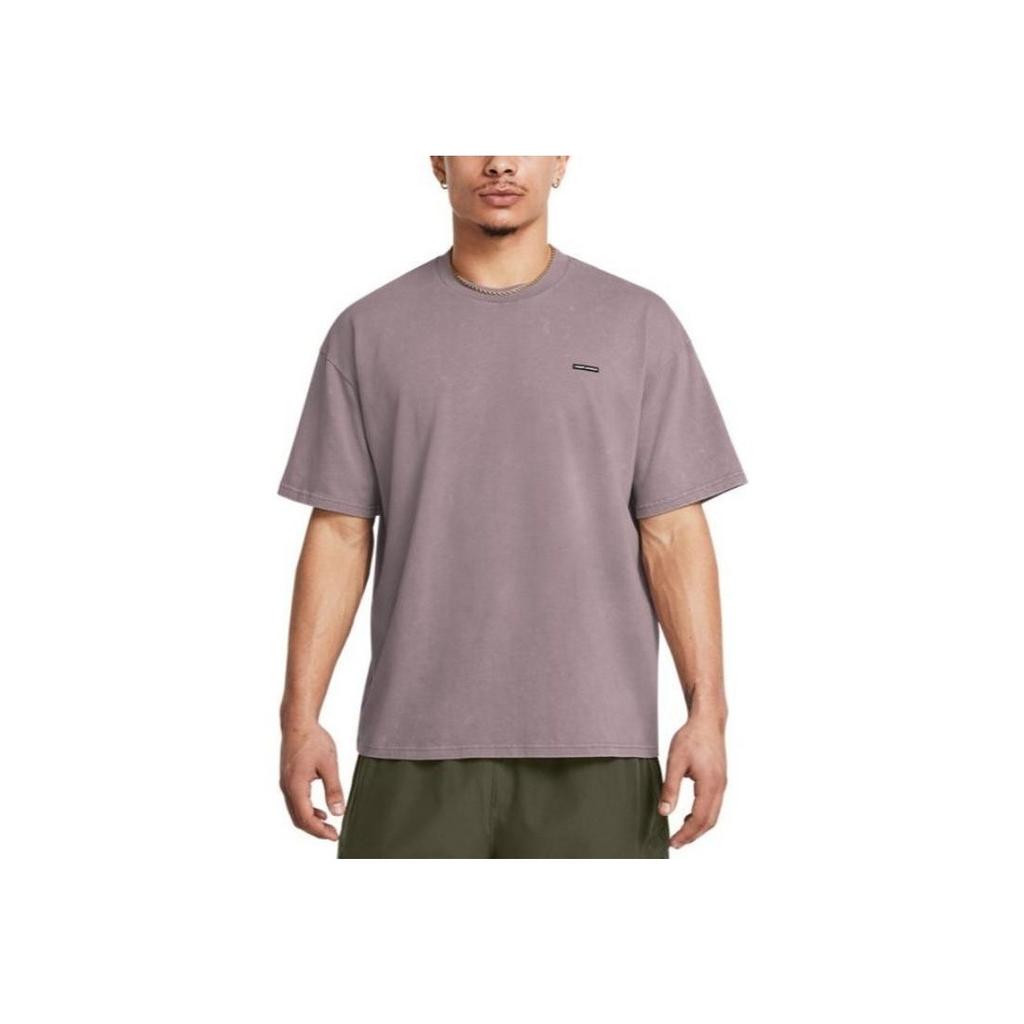 Under Armour Ua Round Neck Solid Color Casual Breathable Short Sleeve T-Shirt Men T-Shirts Fatty-Gray 1389147-015