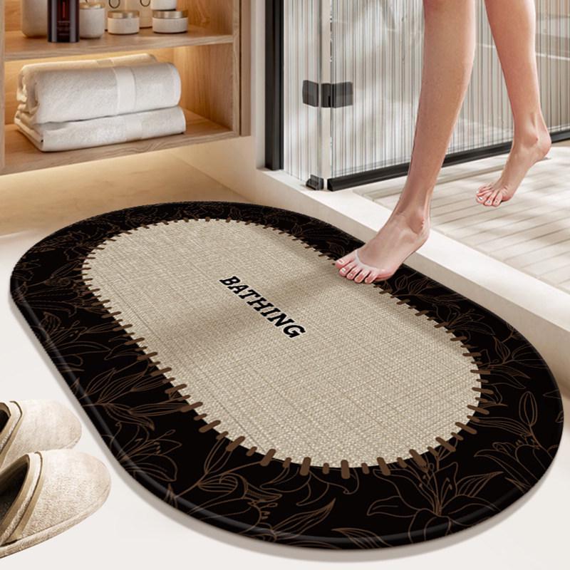 Luxury Quick-Dry Non-Slip Diatomaceous Floor Mat - Absorbent, Stain & Scratch-Resistant Bathroom Door Mat