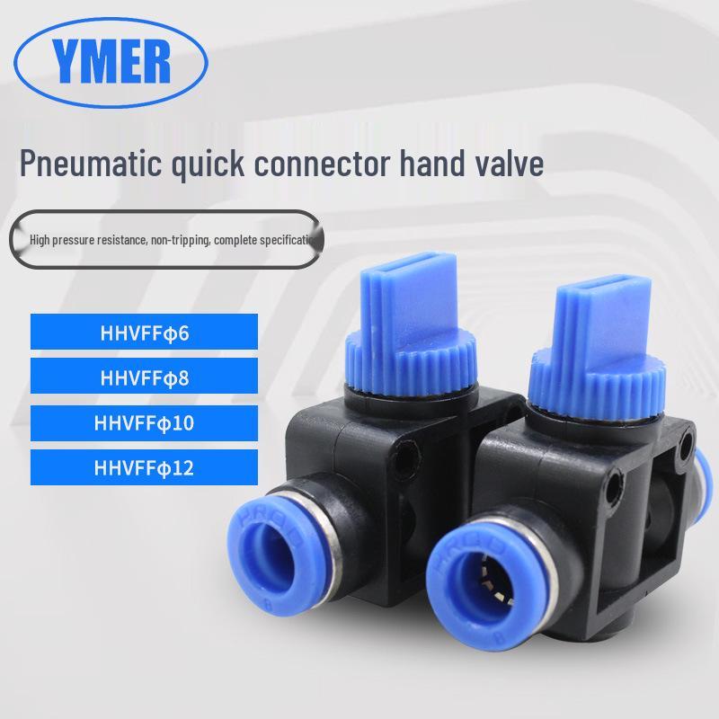 PE Pneumatic Hose Cut-Off Quick Connect Manual Regulating Valve HHVFF8