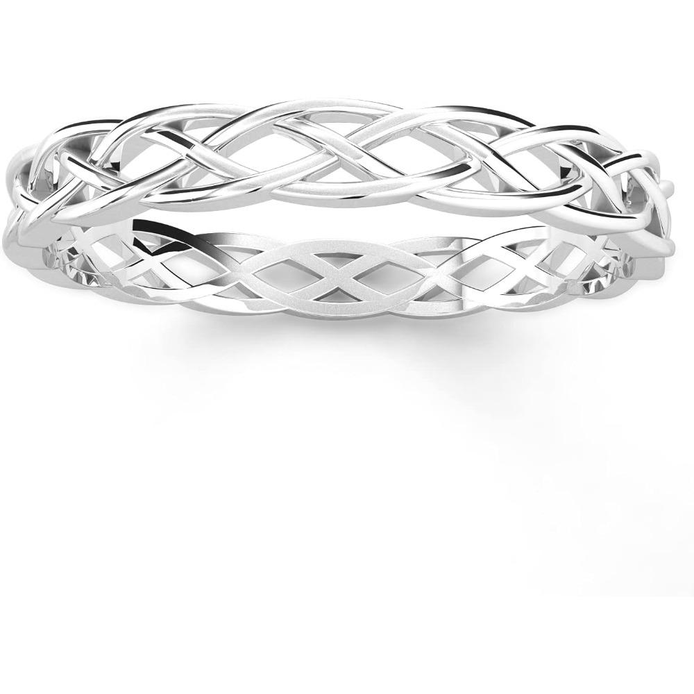 Sterling Silver Celtic Knot Eternity Ring Women's Fashion Ring Jewelry and Accessories