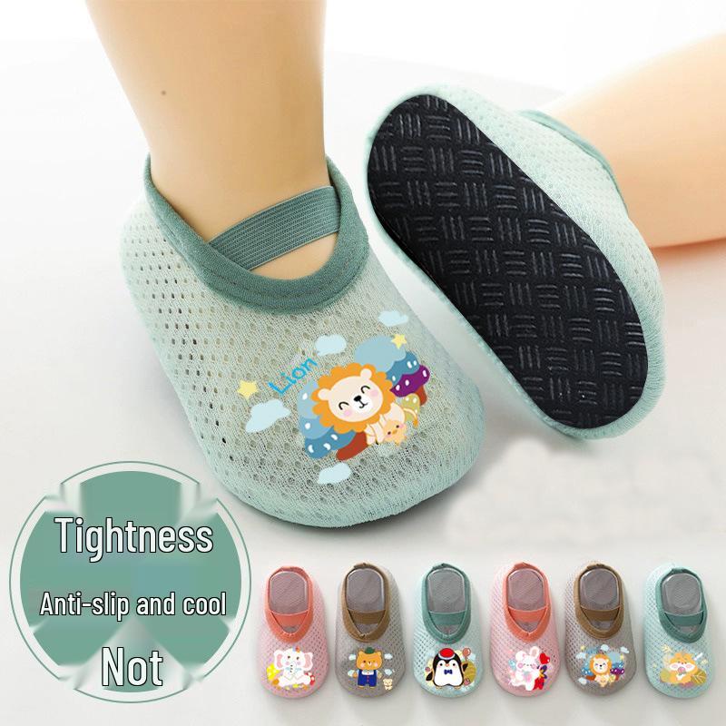 Summer Mesh Cartoon Infant Floor Socks & Breathable Walking Shoes