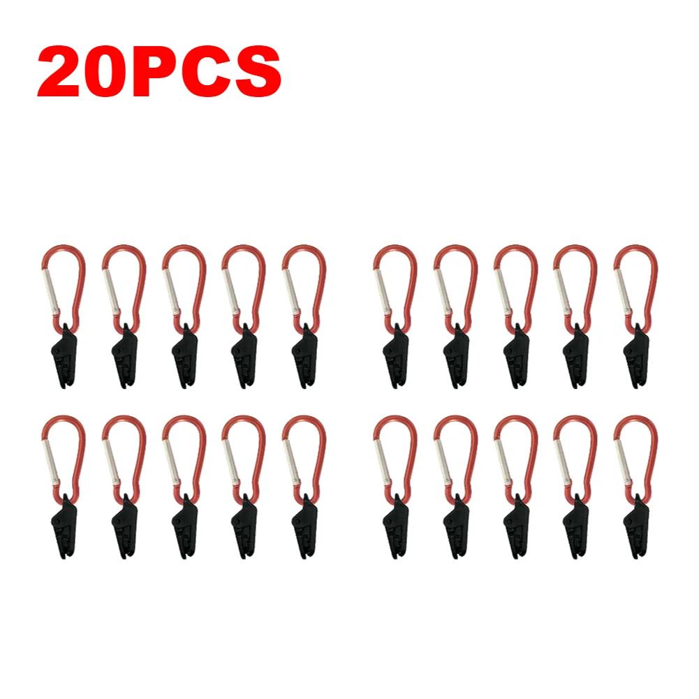 10/20 STÜCK Outdoor Planenclips mit Karabiner Zelt Markise Windseil Krokodilklemme Outdoor Camping Windschutz Befestigung Zelthaken