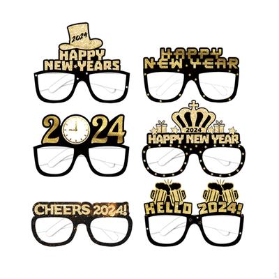 6Pcs Year Glasses Eyewear Costume Eyeglasses Funny Selfie Party Photo Props for