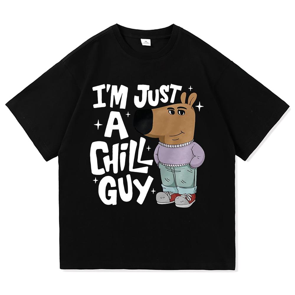 Ich bin nur ein entspannter Typ T-Shirts Sommer Mode Männer/Frauen Ästhetisch Lustig Niedlich T-Shirt Hohe Qualität Cartoon Vintage Baumwoll T-Shirt