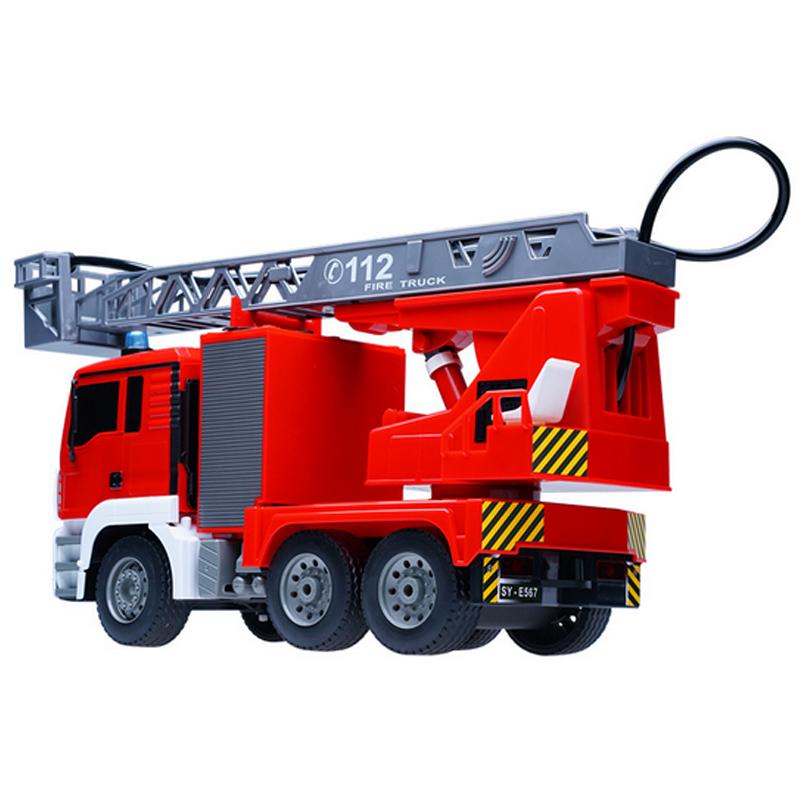 1:20 Big Remote Control Fire Truck Spray Toy Car RC Fire Truck with Working Water Pump Shoots and Squirts Water Toys for