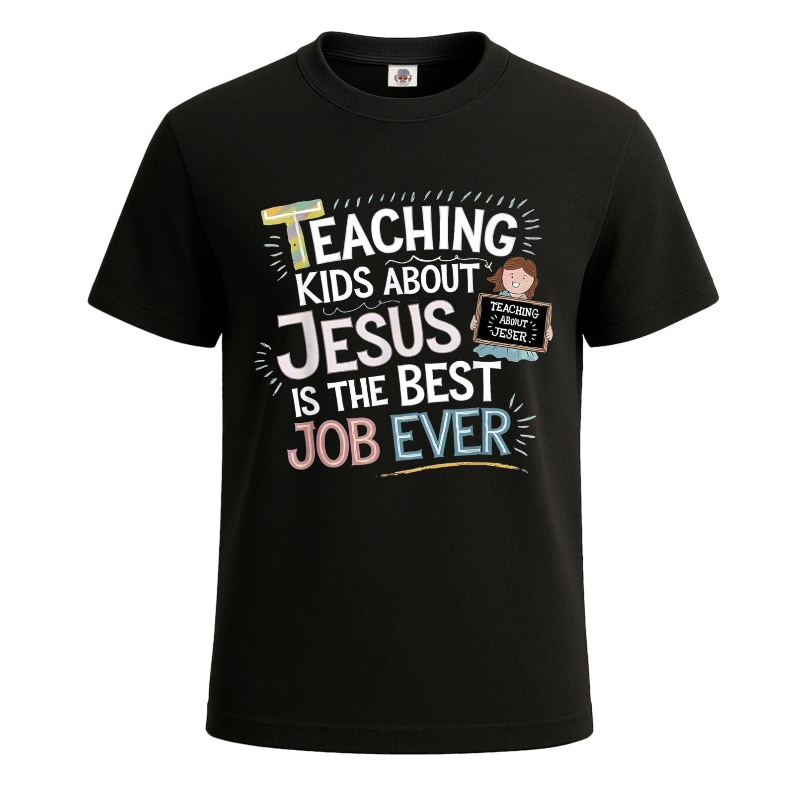 Teaching Kids About Jesus Graphic Art Novelty Party Men s T-Shirt Tee Top S разноцветный