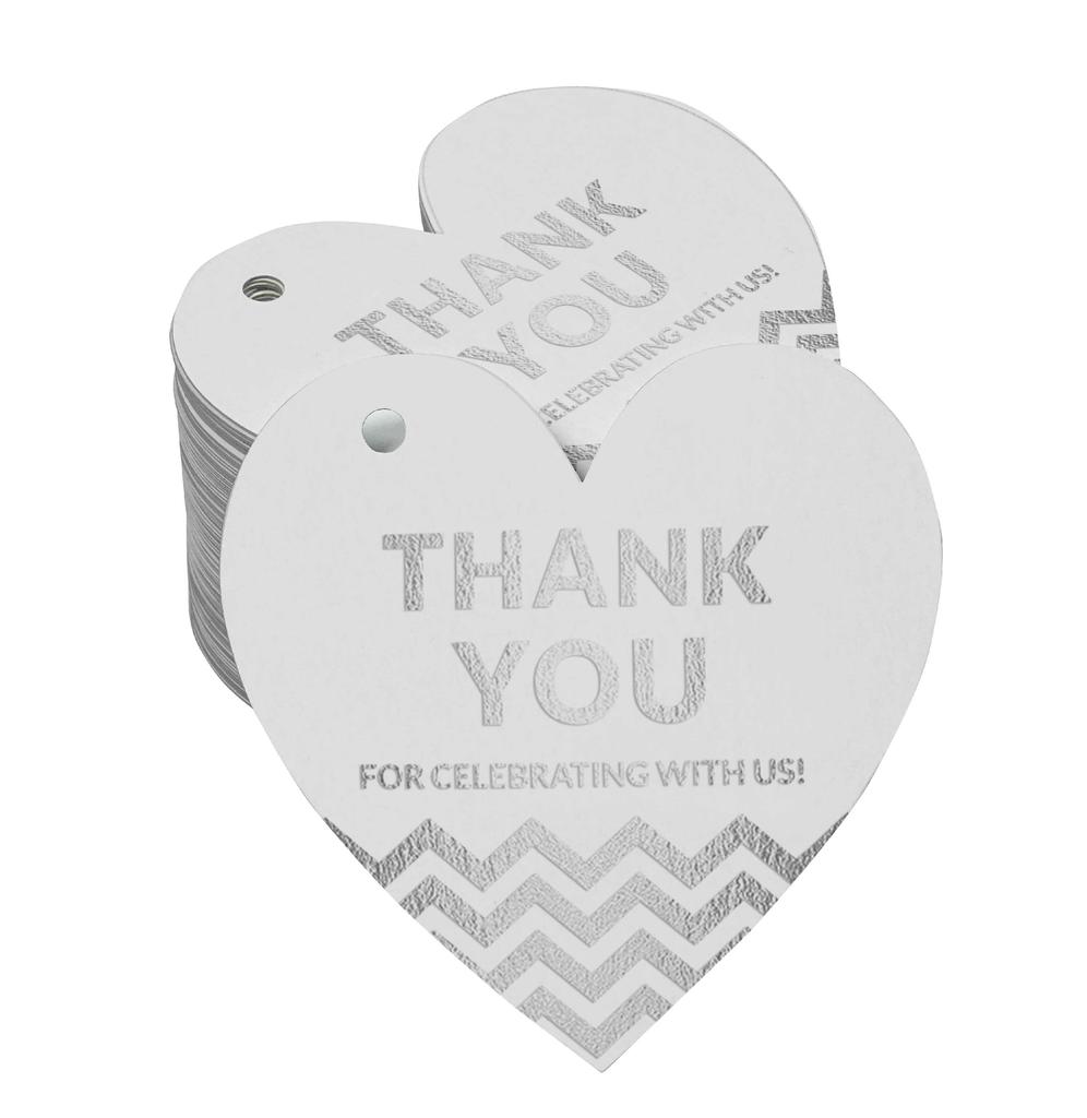 Inkdotpot Danke, dass Sie mit uns gefeiert haben Junggesellinnenabschied-Babyparty-Ruhestand-Hochzeit-Geburtstag Flaschenanhänger Echte Silberfolie Gastgeschenk Anhänger Packung von