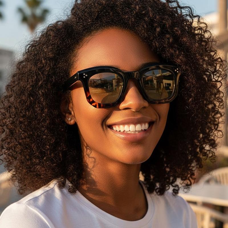 Unisex Hip-Hop Square Frame Sunglasses New Fashion Trend UV Protection Sun Glasses for Outdoor Streetwear