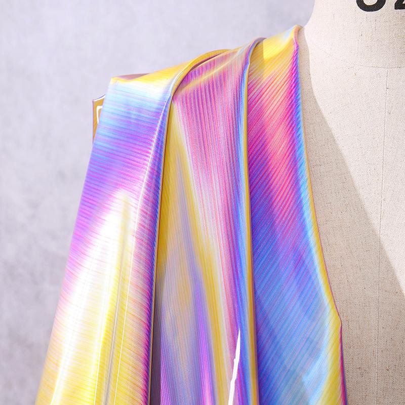 Gradiënt Spiegel TPU Stof Waterdicht Super Helder 3D Reflecterend Folie Stof Voor Diy Naaien Kleding Achtergrond Decor Ontwerper
