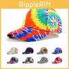 Tie Print Dye Baseball Cap Hip Hop Color Block Graffiti Visor Hat Protection Sun