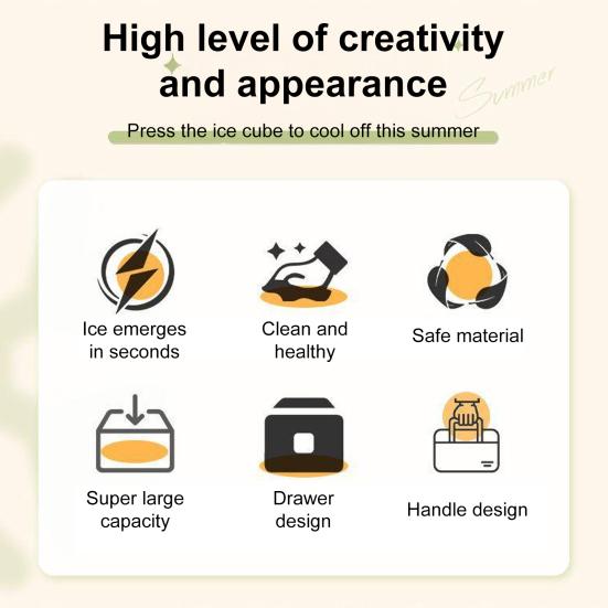 Dvouvrstvý zásobník na ledové kostky Uvolňování kostek jedním dotykem Led s 56 kostkami Bez BPA