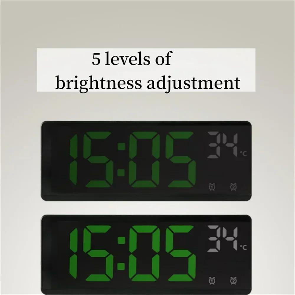 Smart Voice-Activated LED Alarm Clock with Dual Alarms Night Mode and Temperature Display for Bedroom or Desk