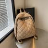 Schoolbag rhombus embroidered thread women's backpack 1011 new versatile travel bag fashionable backpack student class schoolbag