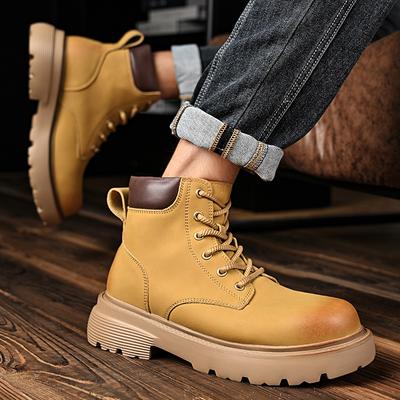 Sneakers Casual Alte Uomo Designer Antiscivolo Stivaletti alla Caviglia Outdoor Suola Spessa Stivali da Lavoro Uomo Nuovo Stile Versatili Stivali da Uomo