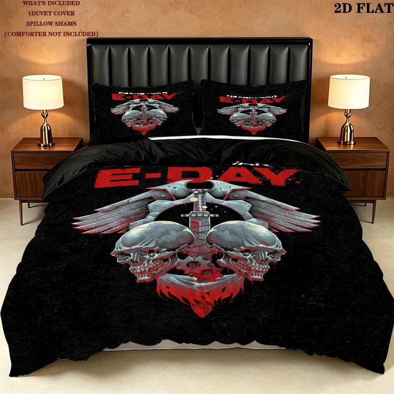 Gears War Pattern Bedding uilt Set uilt Cover Pillowcase Home Decoration Birthday Gift (1 * duvet cover + 2 * pillowcase without core)