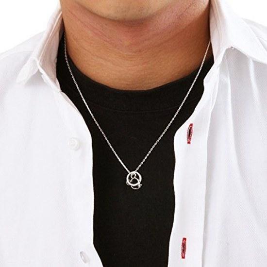KISS Disney Collection Mickey Minnie Silver Pair Necklace