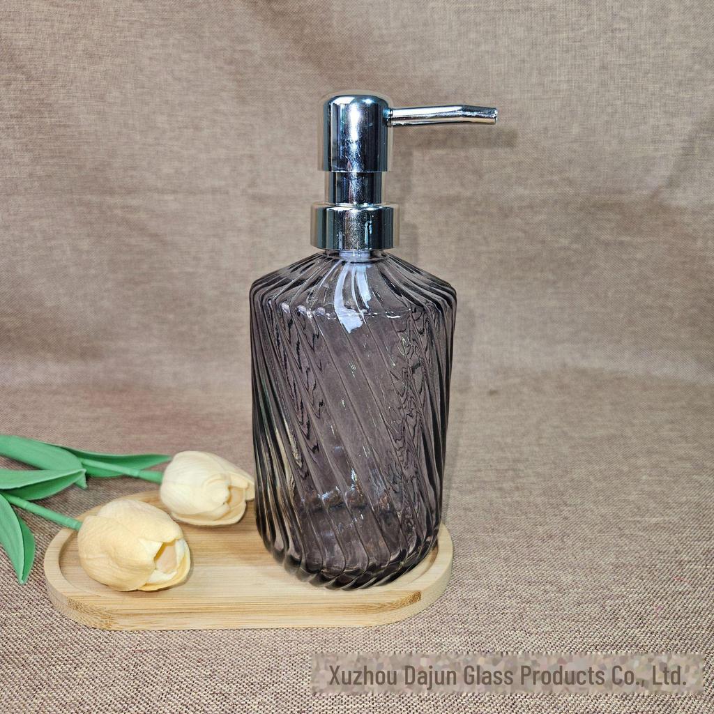 Duschgel- und Shampoo-Spenderflasche aus Twill-Glas, einteilig