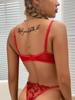 2024 Euro-Amerikanisches kleines Herz Spitzen-Dessous-Set