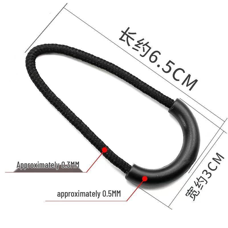 U-Shaped Colorful TPU Zipper Pull Tab Rope with Semicircular Puller