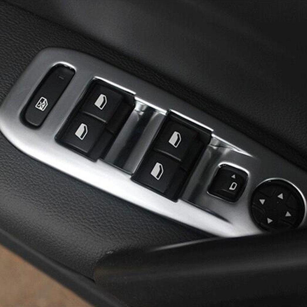 4pcs Car Window Switch Cover Glass Lifter Button Panel Decoration Sticker for Peugeot 308 Car Accessories