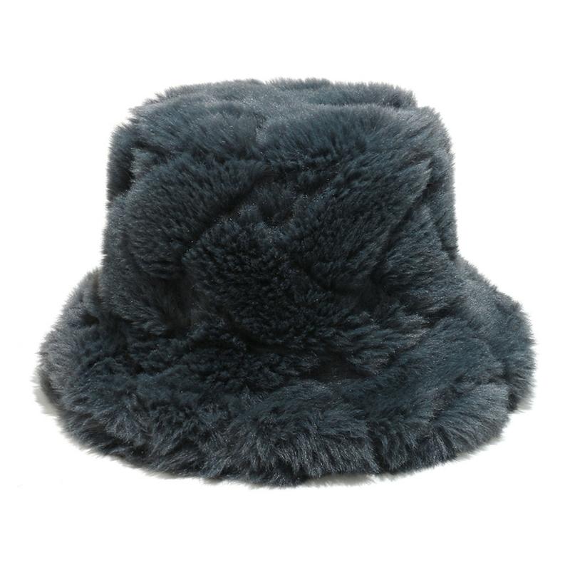 

Fashionable Winter Fleece Bucket Hat Thermal Insulated Cold Weather Cap Holiday Outfit Essential For Different Ages темно-сірий колір