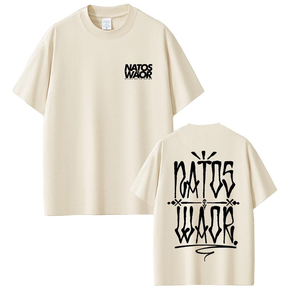 Rapper NATOS WAOR New Album 2025 Tshirt Unisex Women Hip Hop Fashion Vintage Short Sleeve T Shirts High Quality Cotton Tshirts