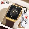 OFNS Unisex Fashion Square Quartz Watch with Luminous Waterproof Silicone Strap