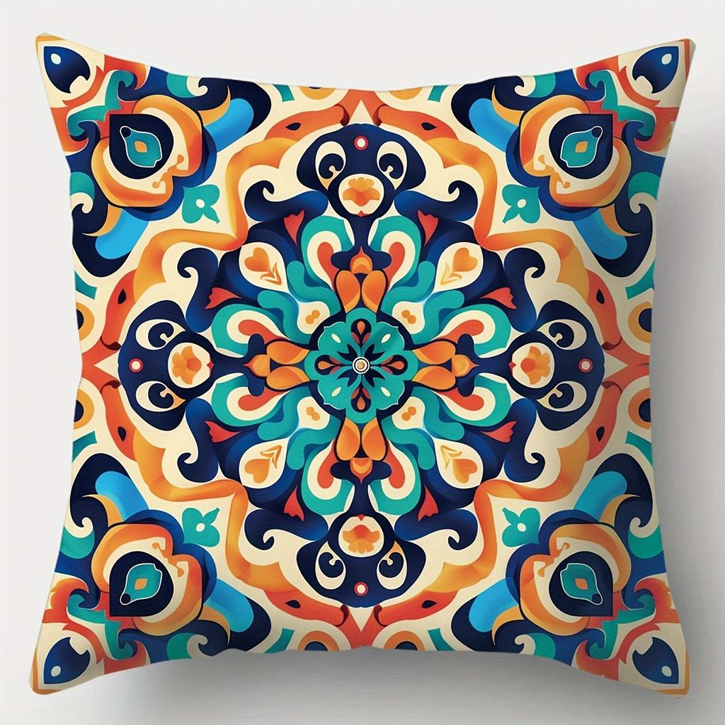 Colorful Floral Patterned Throw Pillow Cushions Decor Polyester pillowcase, sofa decorative cushion cov Headboard Pillow