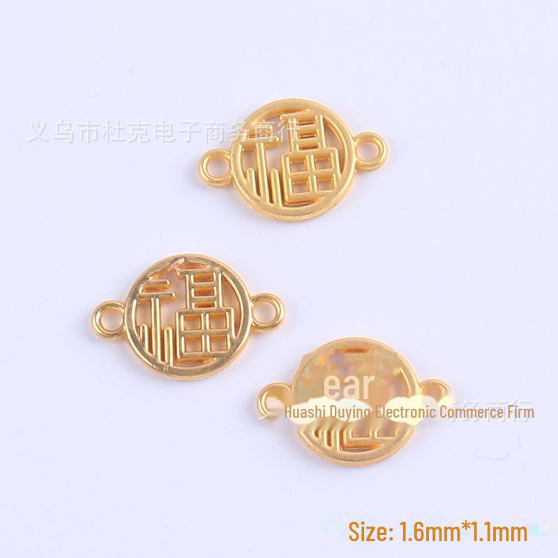 Sand Gold Electroplated Alloy Bracelet Pendant with Nafu Braid